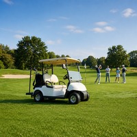 Voitures de golf électriques tout-terrain 4x4 Skywork Lifted pour la chasse en forêt, 6 places avec moteur AC 72V