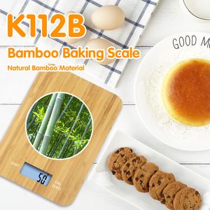 Bilancia da Cucina Elettronica in Bambù Naturale da 10kg con Logo Laser, Prezzo di Fabbrica, Certificata BSCI - Product Image 1