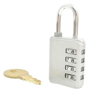 <span class=keywords><strong>Cadenas</strong></span> <span class=keywords><strong>à</strong></span> combinaison en alliage de zinc 609, 4 chiffres, avec clé maîtresse, noir/argent, double usage, pour salle de sport, portail, bagages de voyage, vente en gros - Product Image 1