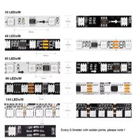 Bande LED numérique adressable RGBW 12V DC, 48 LED, dimmable, DreamColor, IP65, pour maison intelligente