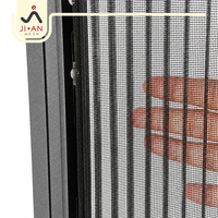 Puerta Mosquitera Plegable Retráctil de Malla, Impermeable, Resistente al Viento, Antideslizante, de Aluminio, Tipo Plisada