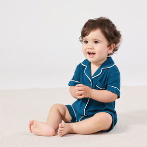 Pyjamas bébé en bambou personnalisés, vêtements de nuit en coton 100% tricoté pour enfants, manches courtes, pyjamas courts, combinaisons bébé, bodys - Product Image 4