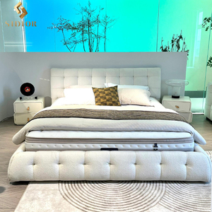 Meubles modernes Wabi Sabi pour la maison, <span class=keywords><strong>lit</strong></span> queen size, cadre de <span class=keywords><strong>lit</strong></span> <span class=keywords><strong>double</strong></span>, ensemble de chambre à coucher, lits rembourrés en velours boucle en cuir - Product Image 2