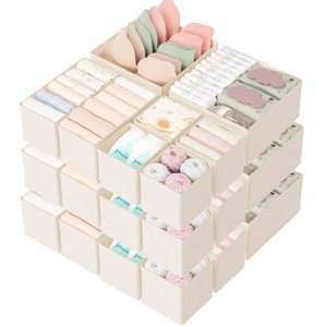 Premium Modern Non-Woven Foldable <b>Drawer</b> Organizer Dresser Dividers Non-Toxic Recyclable Fabric <b>Storage</b> Bins for Bedroom Home - Product Image 1