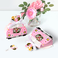 10 pièces/paquet rose mariage voiture ruban bonbons doux boîte chocolat cadeau emballage boîtes pour mariage affaires fête décor