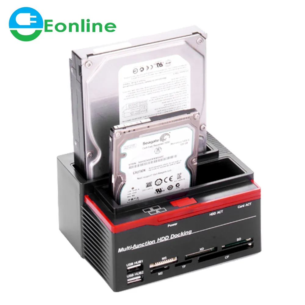 2.5/3.5 "SATA IDE HDD Docking Station Clone contenitore HDD USB 2 porte USB 2.0/tipo C Hub MS/M2/XD/CF/SD/TF Card Reader