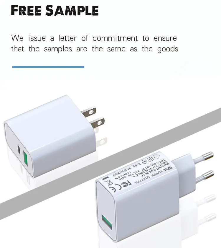 Snelle Ac Dc Smart Power Adapter Mobiele Telefoon Dual Usb Type C Wall Snelle Pd 18W 20W Laders Voor Apple Phone Samsung Android