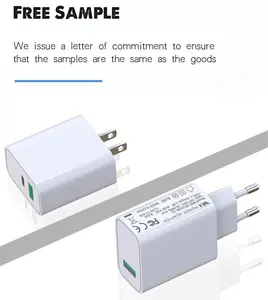 Hızlı ac dc akıllı güç adaptörü cep telefonu çift usb tip c duvar hızlı pd 18w 20w şarj için apple telefon samsung android