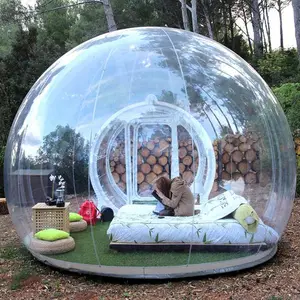 Lüks PVC hava kabarcığı şeffaf çadır eko jeodezik Dome otel glatent çadır Diy ev çöl yuvarlak kubbe şişme kamp çadırı