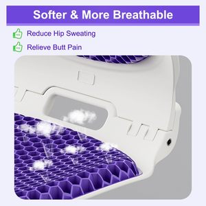 Cojín ergonómico de gel para asiento de coche y oficina con soporte lumbar plegable Agujeros de ventilación Alivia el dolor de espalda - Product Image 4