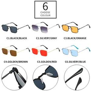Gafas de Sol Personalizadas con Logotipo 2025, Moda Punk para Hombre y Mujer, Lentes Degradados Transparentes, Protección UV400, Montura Metálica Cuadrada - Product Image 5