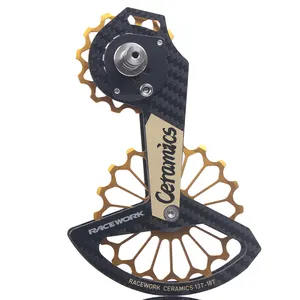 RACEWORK-desviador trasero de cerámica de fibra de carbono para bicicleta, rueda de guía de polea de 18T para Shimano R8000/9100/9150/8050/9170/8070