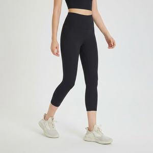 Women High Waist Capri Length Yoga Leggings No Camel Toe Tummy Control <b>Peach</b> Butt Lift Soft Stretch Pilates Gym Workout Pants - Product Image 2