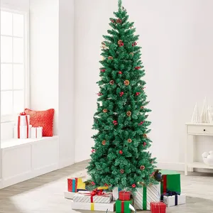 Suministros de decoración de Navidad al por mayor árbol de Navidad delgado para decoración de fiesta de oficina en casa