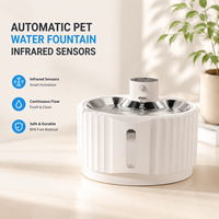 Fontaine à eau automatique en acier inoxydable de 2,8 L, OEM d'usine, pour chats et petits chiens, sans fil, à détection de mouvement, pour intérieur