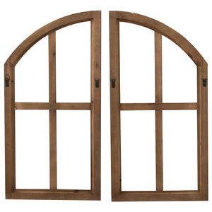 Lujo Shabby Chic gótico de madera Catedral ventana arcos adorno de Navidad rústico madera enmarcado Panel 2 arco puerta decoración de pared - Product Image 4