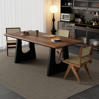 Table scandinave en bois massif à grande planche Maison Style Antique Table à manger de luxe légère Bureau d'étude familial