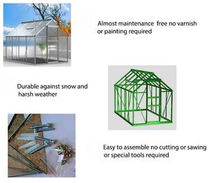 Bahçe tesisi Metal sera kiti kolayca monte 6x4 Ft alüminyum çerçeve açık ev büyümek köy sera - Product Image 4