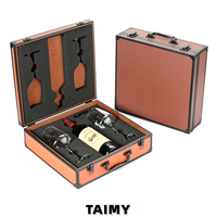 Étui de rangement pour vin portable multifonctionnel en PU, mousse EVA personnalisée, logo personnalisé, coffret cadeau pour vin, emballage en alliage d'aluminium, boîte à bijoux