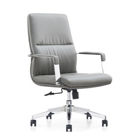 Fauteuil de bureau exécutif moderne en cuir, avec accoudoirs pivotants et roulettes – Confortable pour une utilisation prolongée, idéal pour l'étude, la maison et les réunions
