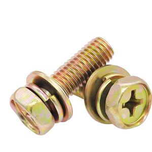 Iron Plated Galvanized Cross Head Hexagonal Screw M5 M6 M8 Fully Threaded Metric Grade A Level 4.8 Construction Industry Use - Product Image 3