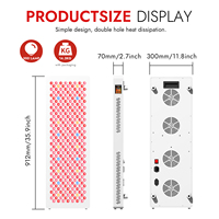 Lampe de luminothérapie rouge à 9 longueurs d'onde, machine de luminothérapie LED 1060 nm, lumière infrarouge, panneau de luminothérapie rouge à 300 LED pour le visage et le corps