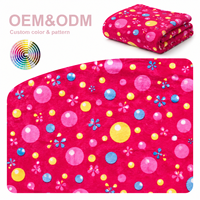 Tissu Velboa imprimé à pois doux et coloré, 100% polyester, tissu en velours pour couverture