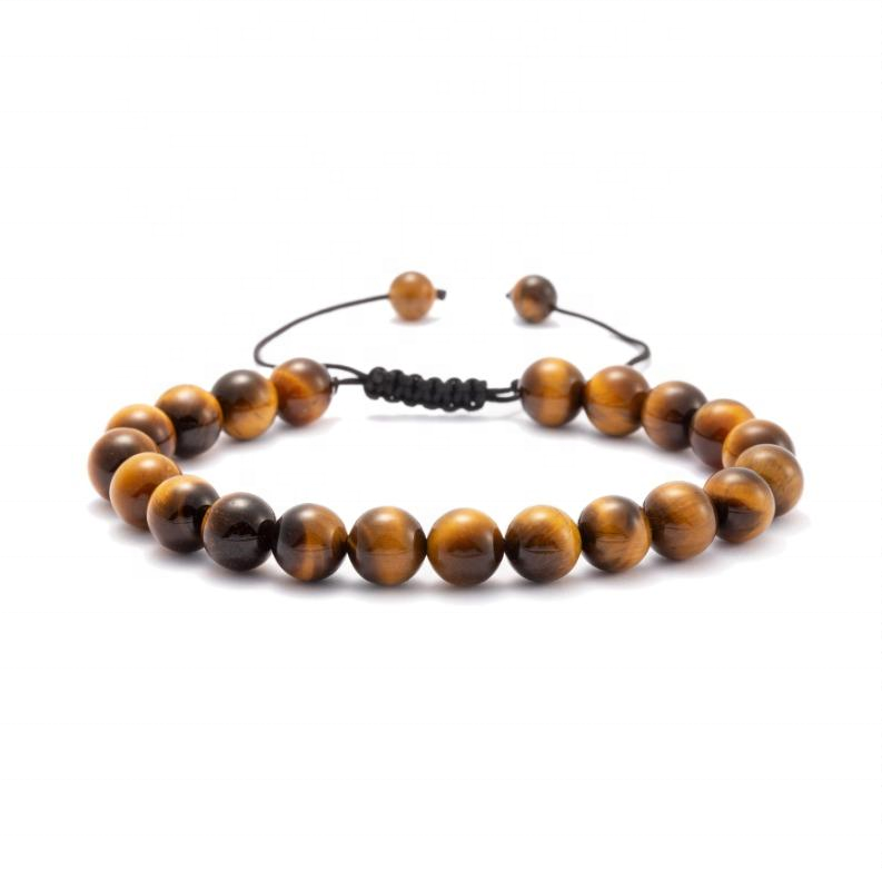 Joycuff Healing Jewelry Set Handmade Natural Stone Lava Bead Tiger Eye Bracelet Men