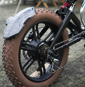 Vélo électrique tout-terrain à pneus larges de 20 pouces pour suspension double, moteur sans balais de 500 W, cadre en aluminium au lithium, frein à disque hydraulique - Product Image 4