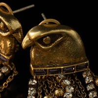 Boucles d'oreilles pendantes ethniques pour femmes, motif oiseau doré antique, avec chaîne et franges, style tribal rétro, bijoux statement