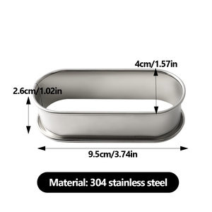 Outils de pâtisserie en acier inoxydable, anneau à tarte ovale, DIY, gâteaux, desserts, tartes, moule à mousse, outils de pâtisserie, accessoires de cuisine - Product Image 2