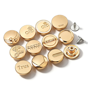 Golden Plating Jeans <b>Buttons</b> and Rivets Zamac Custom Brand Logo Pattern Jacket Metal jean <b>buttons</b> with logo for Jeans - Product Image 2
