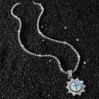 Nouveau Bijou Tendance Virale à la Mode : Pendentif Homme en Alliage de Zinc, Style Hip-Hop Streetwear, avec Portrait de Tournesol Personnalisé