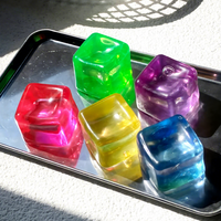 Jouet anti-stress populaire : Cube de gel carré quatre couleurs avec musique, balle de décompression en maltose pour adultes, unisexe