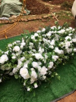 SPR Arche de fleurs artificielles bohèmes faites à la main avec roses et gypsophiles pour mariage, décoration de fête, bouquet élégant, chemin de table