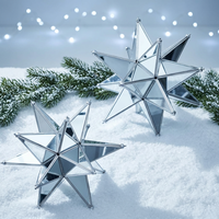 Étoiles miroir en gros avec cadre en acier inoxydable pour décoration de table et de Noël à suspendre à la maison