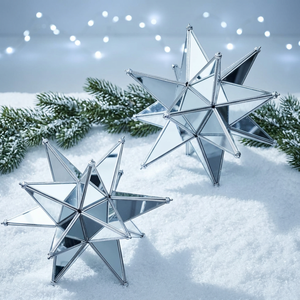 Wholesale Mirror <b>Stars</b> with Stainless Steel Frame for Home Tabletop and <b>Hanging</b> Christmas Decoration - Product Image 4