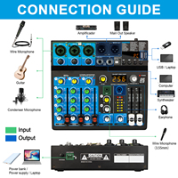 OEM BF6 + mélangeur audio professionnel 6 canaux mélangeurs portables contrôleur DJ 6 canaux/mélangeur Console audio