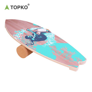 TOPKO Nouveau design Fitness Yoga Enfants Impression personnalisée du logo <span class=keywords><strong>Planche</strong></span> d'équilibre en bois à roulettes - Product Image 4