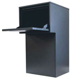 Jh-mech đen phổ biến công suất cao bưu kiện bài hộp cho cổng hàng rào & thông qua có thể khóa chống trộm an toàn kim loại ngoài trời Hộp Thư - Product Image 3