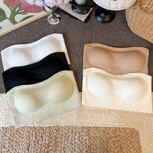 2706 # Sutiã Tomara que Caia com Renda e Costas Bonitas para Mulheres, Sutiã de Um Ombro Só com Bojo, Camada Base com Almofadas no Peito, Top Tubo Antiexposição - Product Image 1