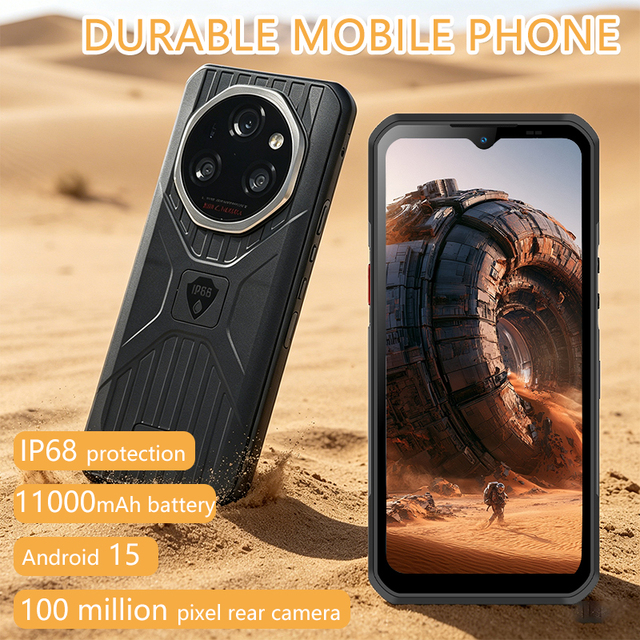 6.5-inch Rugged Phone IP68 Waterproofing 120Hz Fingerprint Sensor CDMA/GSM Support Android 15 OS. ODM/OEM Customization