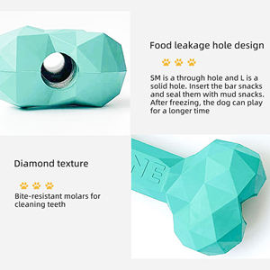 Doğal kauçuk dayanıklı tedavi oyuncaklar yumuşak kemik şekli köpek diş çiğnemek oyuncak interaktif köpek kemik - Product Image 5