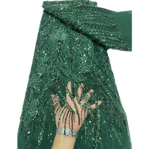 Fleurs perlées tissu perle perles paillettes glands broderie maille tissu femmes robe de mariée fête robe de soirée robe de princesse - Product Image 5