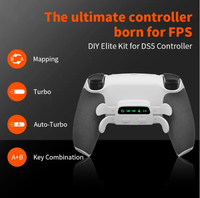 Kit de Remappage Charm Focus avec Palettes Arrières Programmables, Accessoire de Boutons Arrières, 4 Boutons Arrières, Poignée Caoutchoutée pour Manette PS5 Dualsense