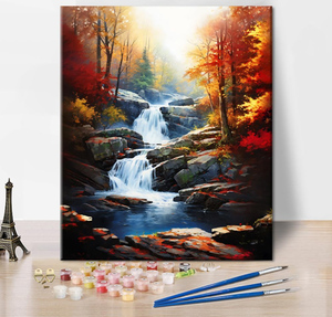 Peinture par numéros DIY de paysages d'<span class=keywords><strong>automne</strong></span> pour adultes, peinture acrylique, décoration artisanale pour la maison, art mural - Product Image 1