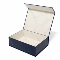 Luxuriöse Maßgefertigte Beschichtete Papierverpackung Hochwertige Geprägte Hautpflege-Box Lippenstift Lidschatten Verpackung Marmor Schwarz Kosmetikbox Magnetisch