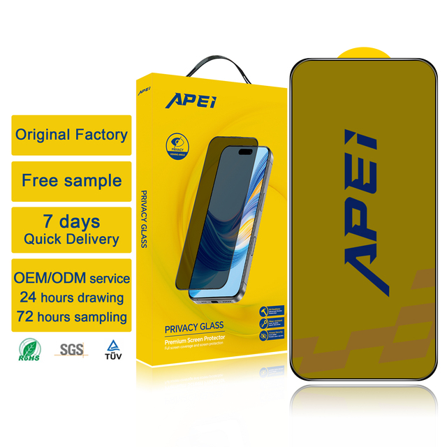 New Product APEi 28° Privacy Glass Full Cover Anti-spy Tempered with Package Cell Phone Screen Protector for iPhone 16 Pro Max