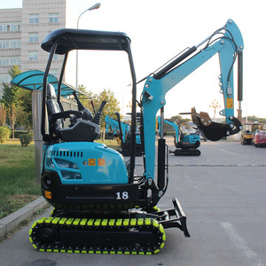 Mini-excavatrice EZ-18P de type chenillé, couleur bleue, rayon de braquage court, pour le nettoyage des ports - Product Image 1