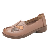 Chaussures plates en microfibre douce pour femme, antidérapantes, durables et confortables, à motif floral, pour les femmes d'âge moyen et les seniors, idéales pour le printemps et l'automne.